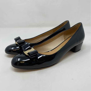 Pre-Owned Ferragamo Black Patent Shoe Size 9 Designer Shoes