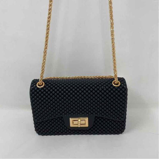 Boutique Black Rubber Handbag