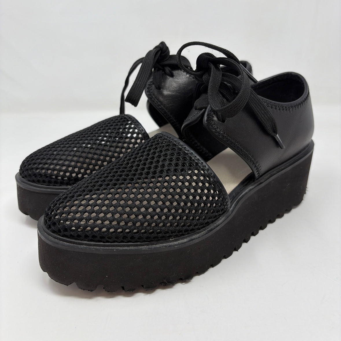 Pre-Owned Shoe Size 6.5 All Black Black Wedge