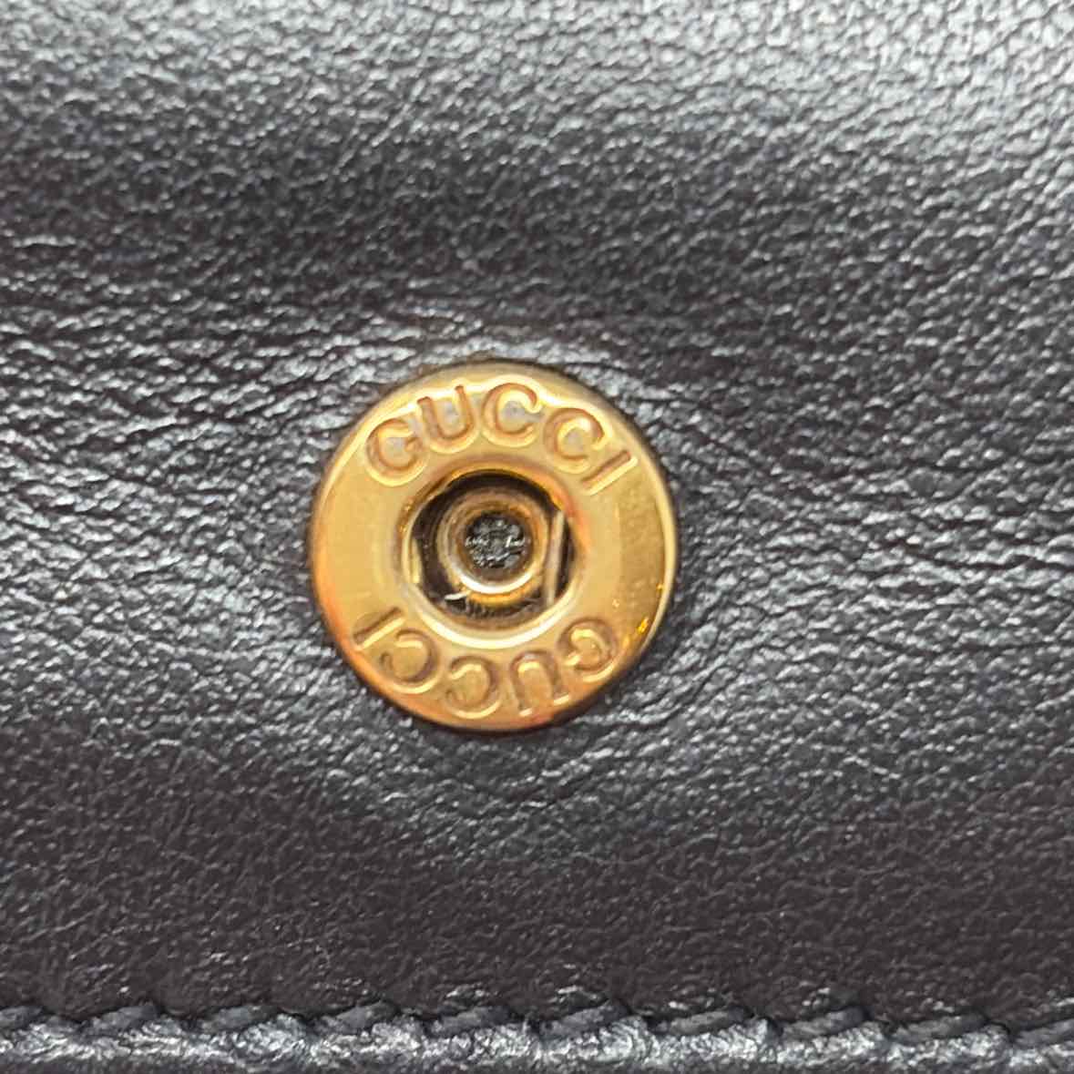Pre-Owned Gucci Black Leather Designer Wallet