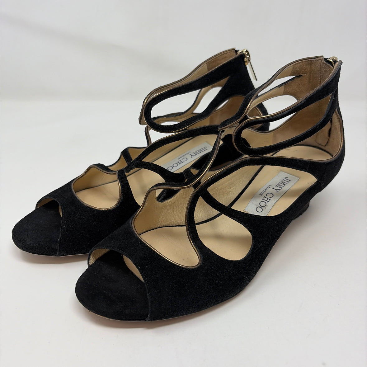 Pre-Owned Jimmy Choo Black Suede Shoe Size 8.5 Designer Shoes