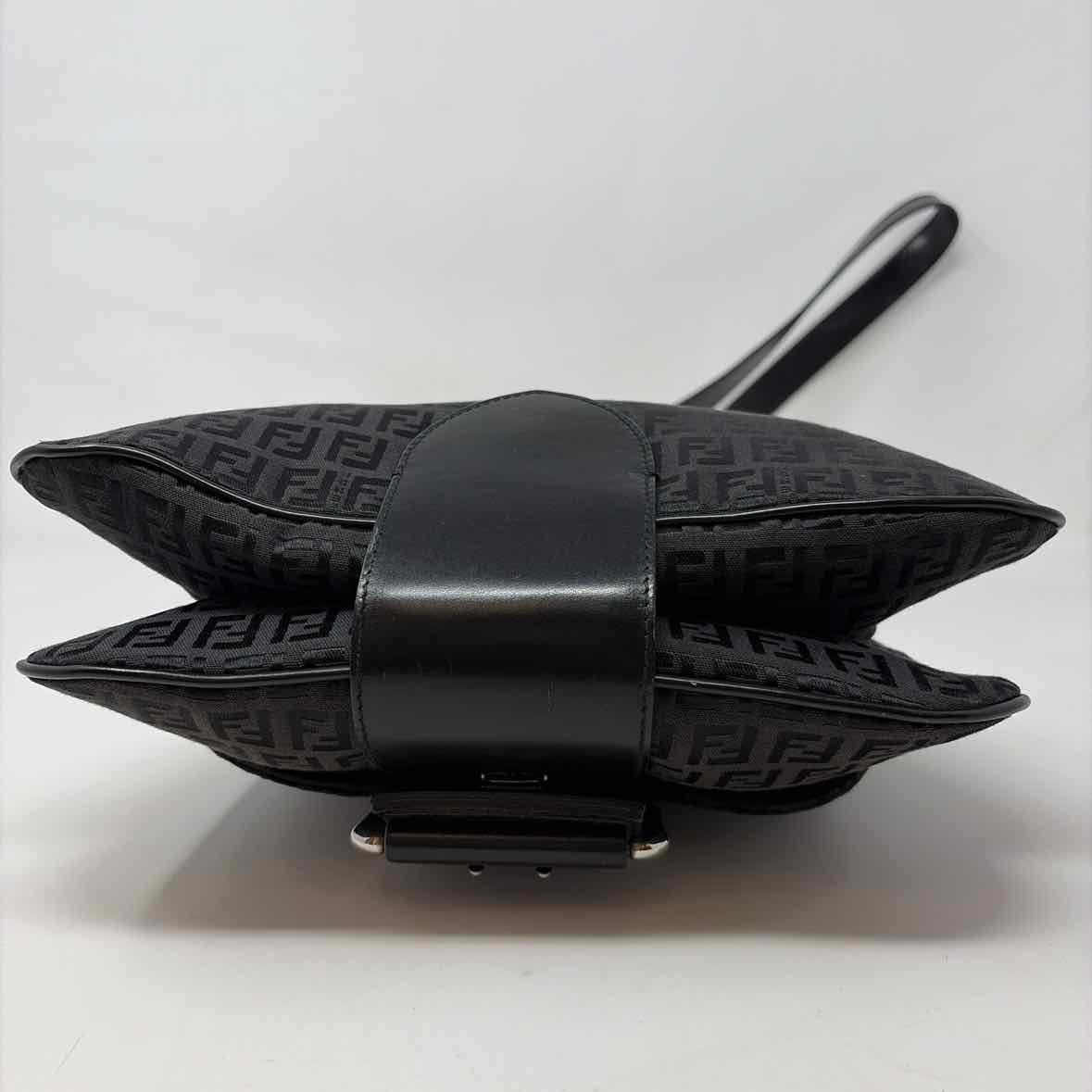 Pre-Owned Fendi Black Canvas Designer Handbag