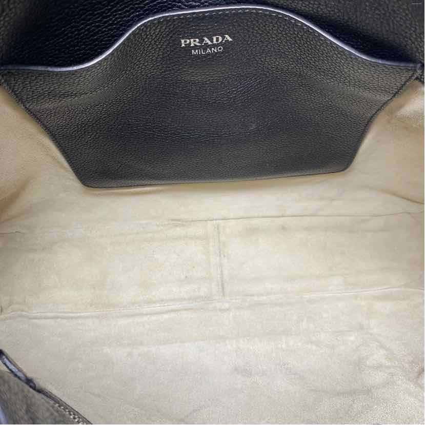 Pre-Owned Prada Black Leather Designer Handbag