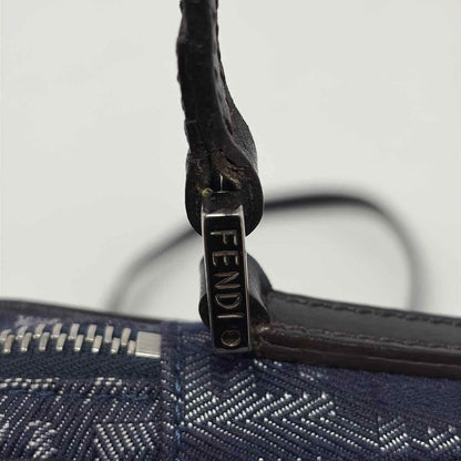 Pre-Owned Fendi Denim Canvas Designer Handbag