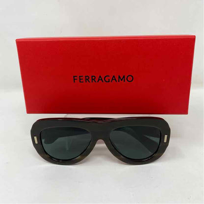 Pre-Owned Ferragamo Brown Multi Plastic Designer Sunglasses