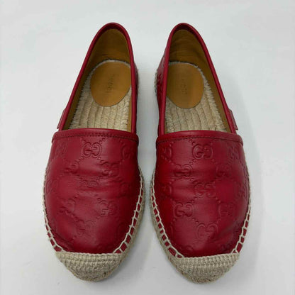 Pre-Owned Gucci Red Leather Shoe Size 5.5 Designer Shoes