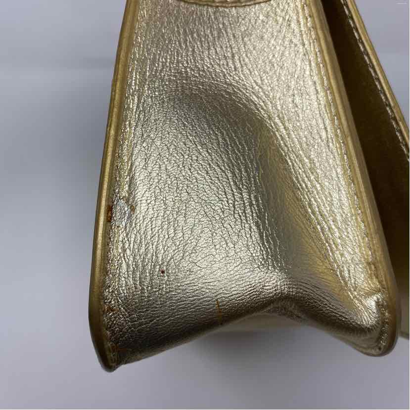 Pre-Owned Jimmy Choo Gold Leather Designer Handbag