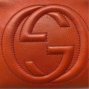 Pre-Owned Gucci Orange Leather Designer Handbag