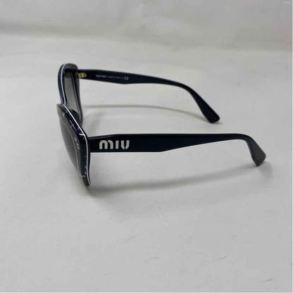 Pre-Owned Miu Miu Black/White Plastic Designer Sunglasses