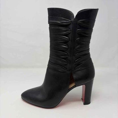 Pre-Owned Christian Louboutin Black Leather Shoe Size 10.5 Designer Shoes