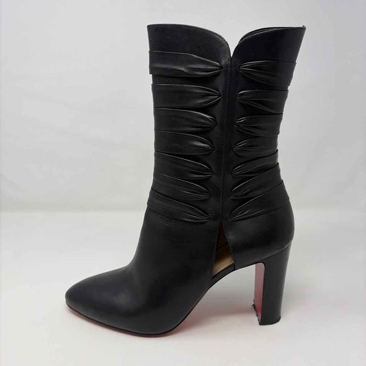 Pre-Owned Christian Louboutin Black Leather Shoe Size 10.5 Designer Shoes
