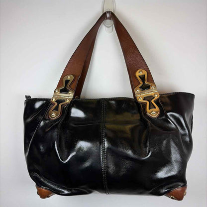 Pre-Owned Michael Kors Black/Brown Patent Handbag