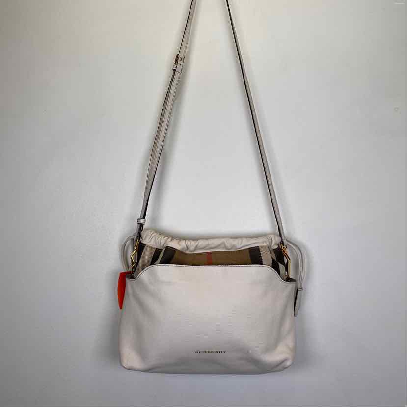 Pre-Owned Burberry White Leather Designer Handbag