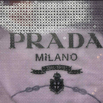 Pre-Owned Prada Purple Sequined Designer Handbag
