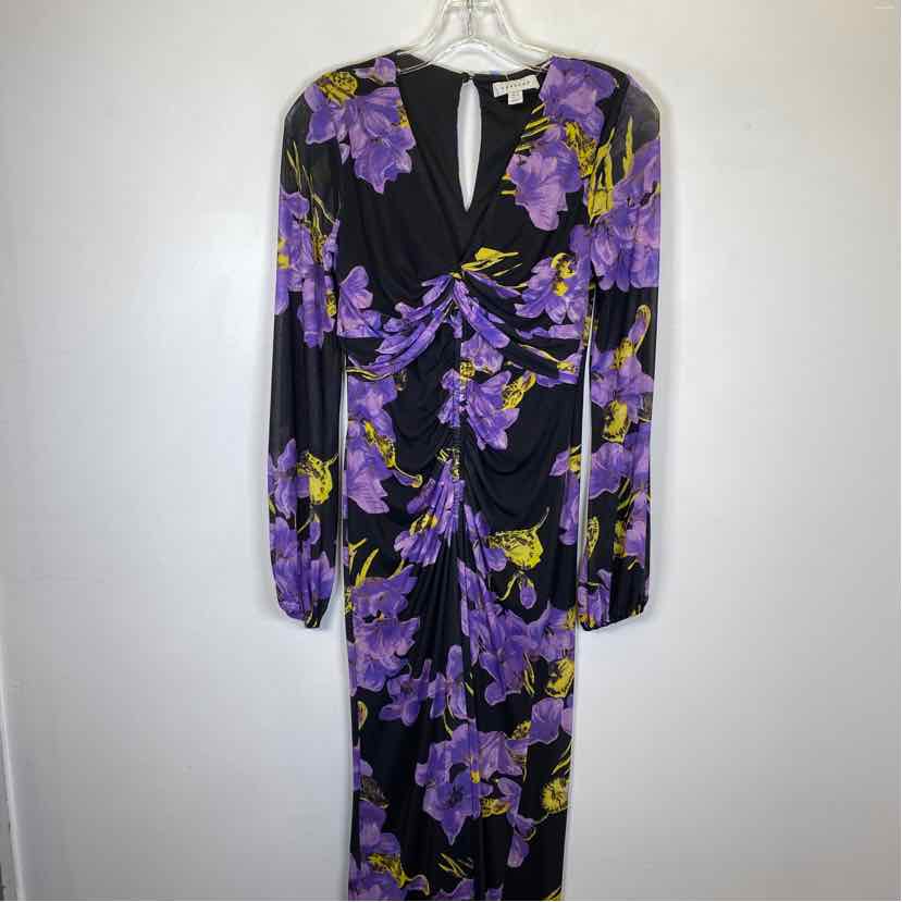 Pre-Owned Size 0/S TOPSHOP Purple/Black Casual Dress