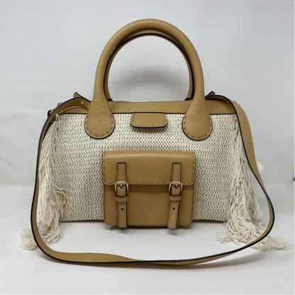 Pre-Owned Chloe Beige Knit Designer Handbag