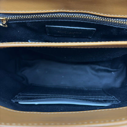 Pre-Owned Saint Laurent Cognac Leather Designer Handbag