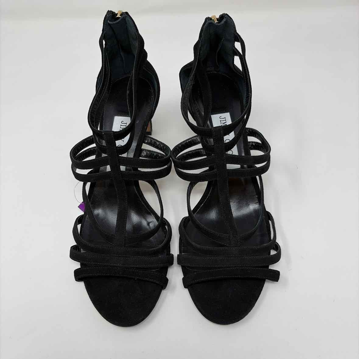 Pre-Owned Jimmy Choo Black Suede Shoe Size 7.5 Designer Shoes