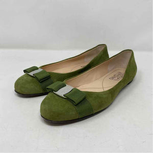 Pre-Owned Shoe Size 6.5 Ferragamo Green Flats