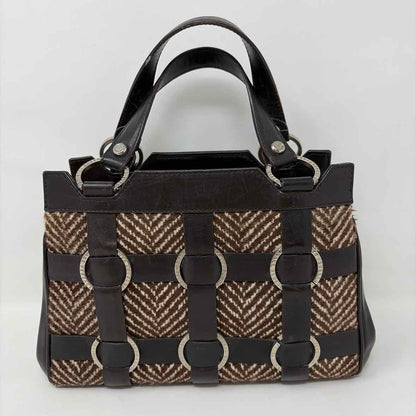 Pre-Owned Versace Brown Leather Designer Handbag