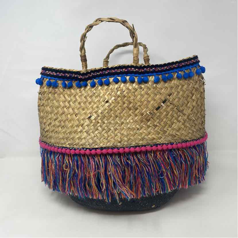 Pre-Owned Don't Stop Beaching Straw Straw Handbag