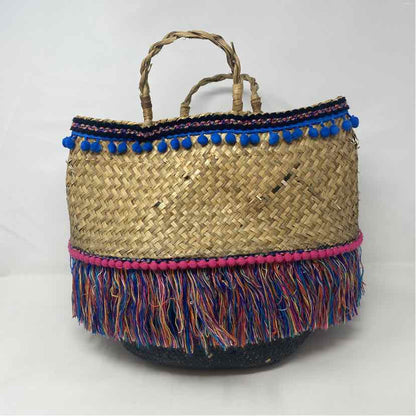 Pre-Owned Don't Stop Beaching Straw Straw Handbag