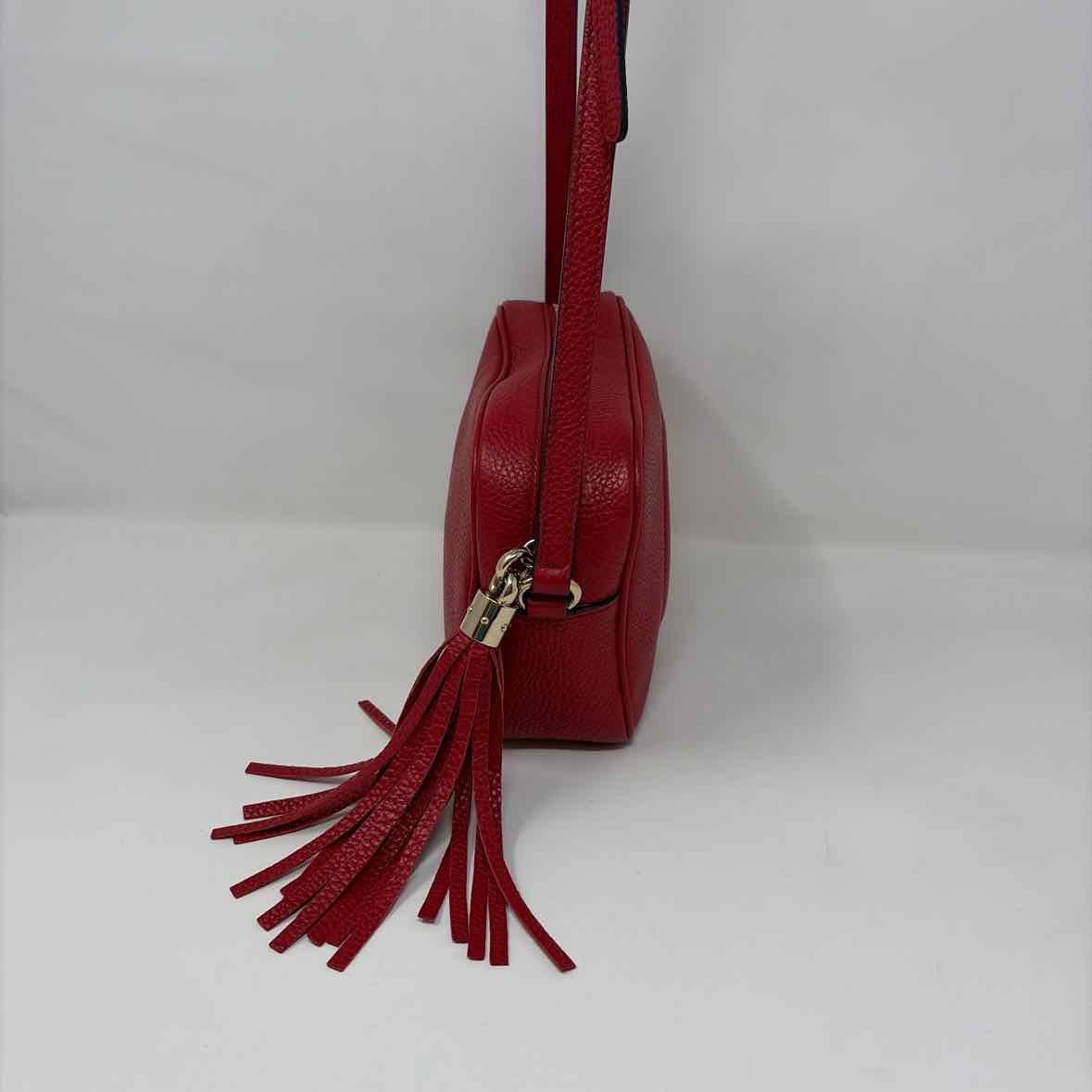 Pre-Owned Gucci Red Leather Designer Handbag