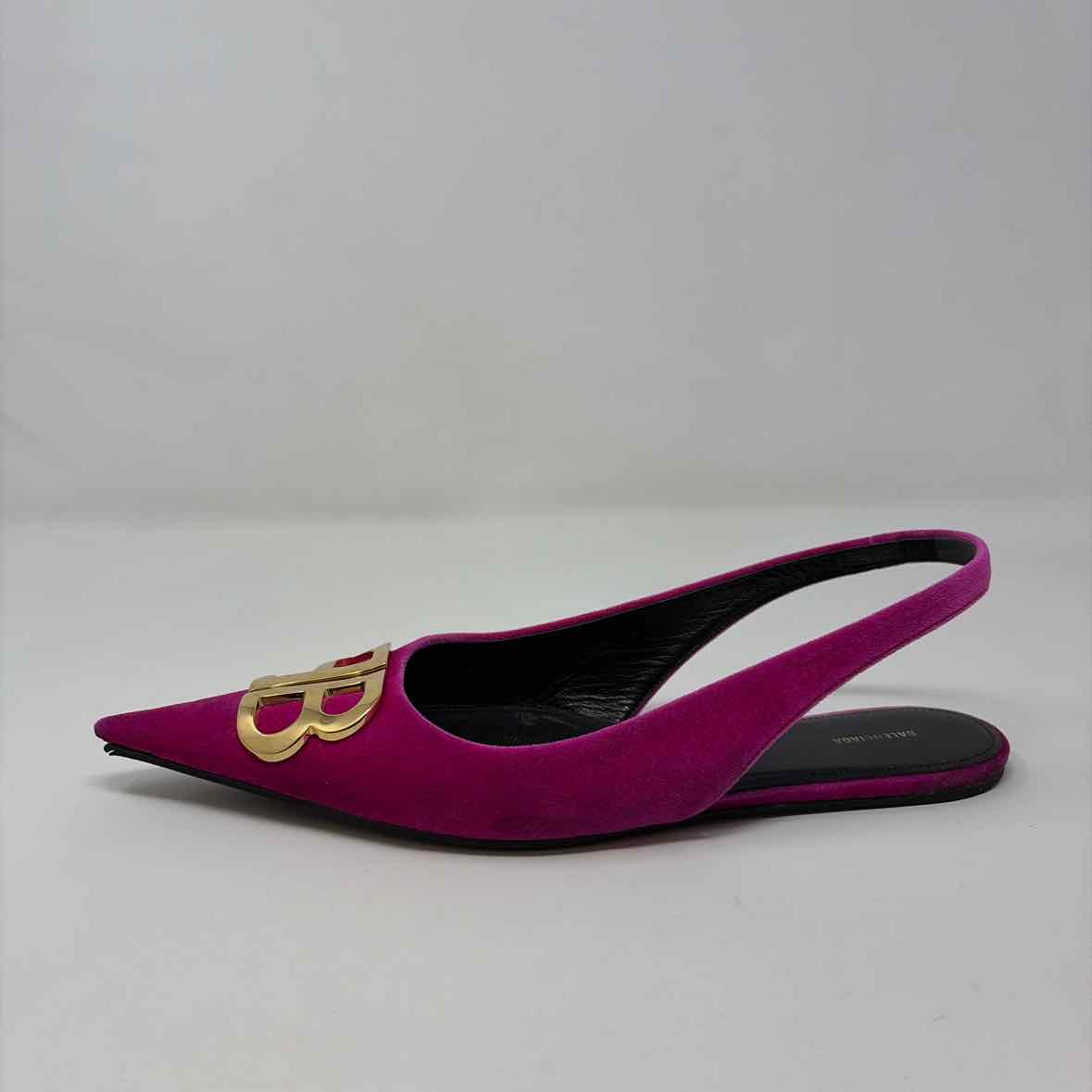 Pre-Owned Balenciaga Pink Velvet Shoe Size 10.5 Designer Shoes