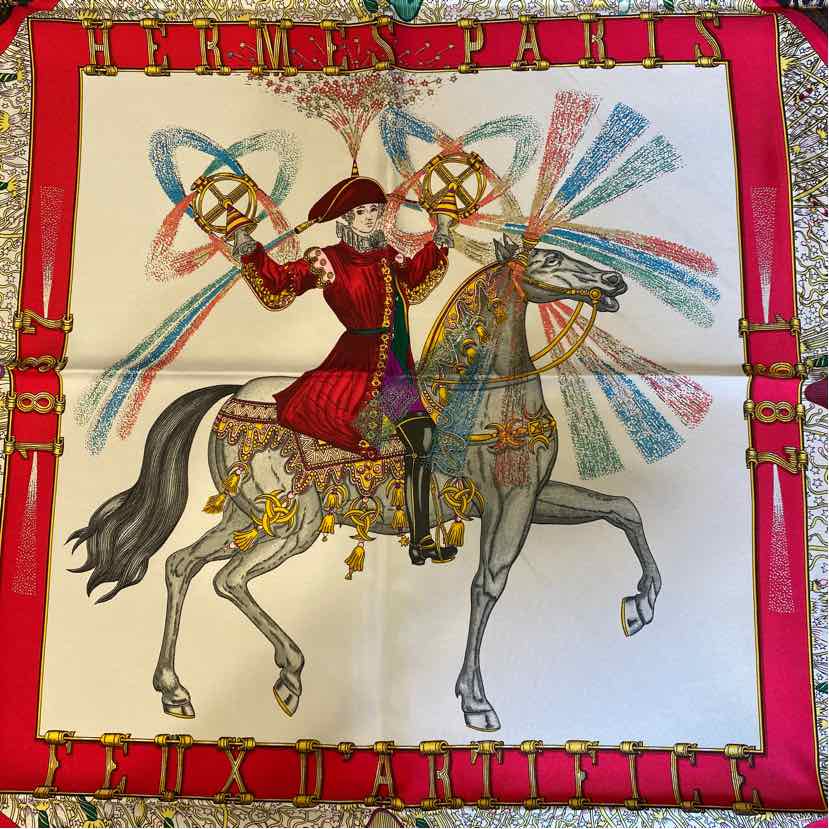 Pre-Owned Hermes Multi Silk Designer Scarf