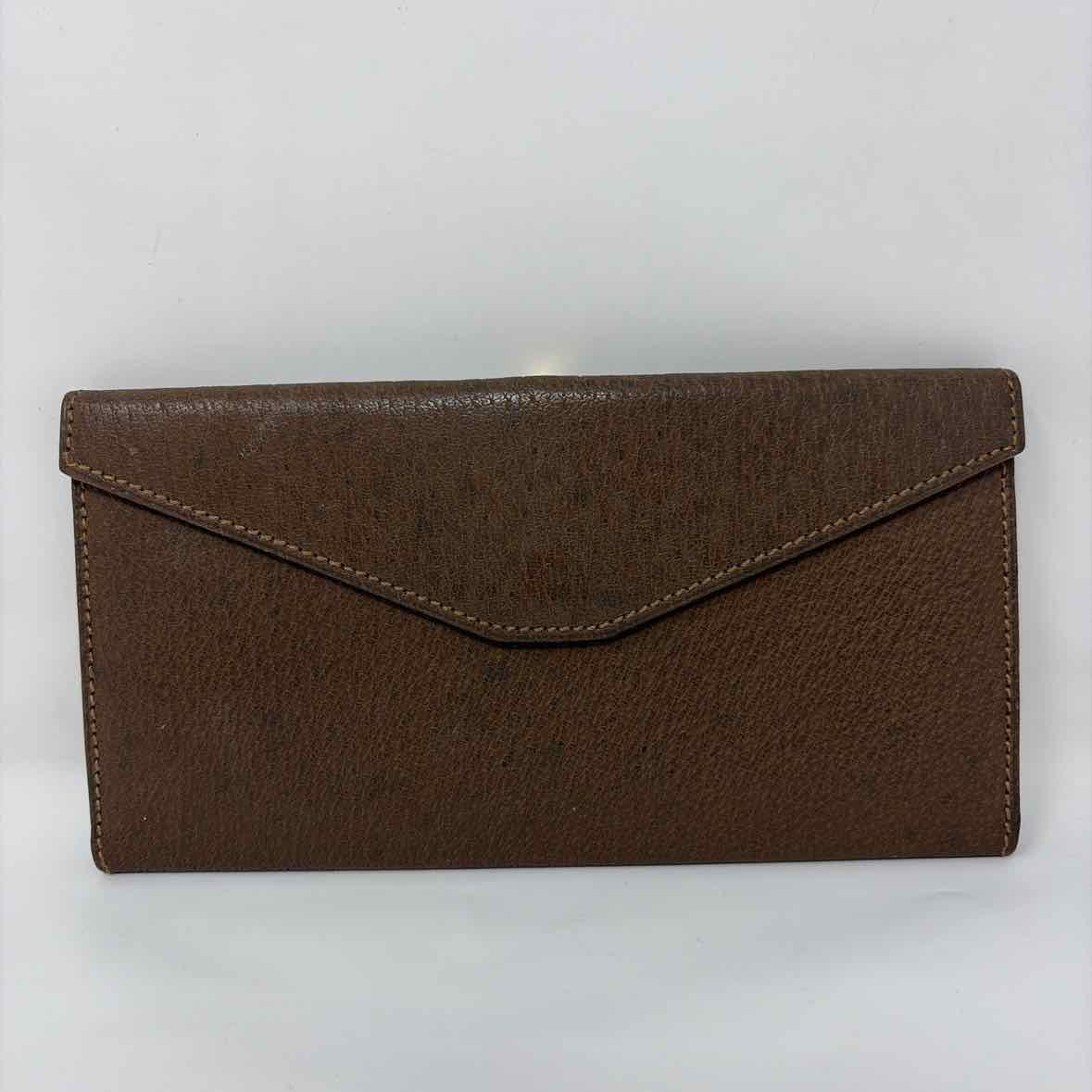 Pre-Owned Gucci Brown Leather Designer Wallet