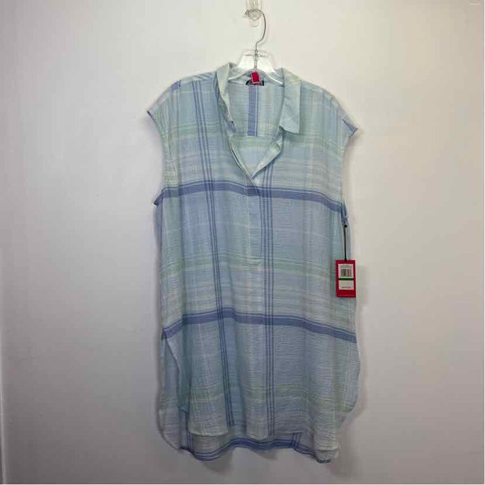 Pre-Owned Size L Vince Camuto blue stripe Casual Dress