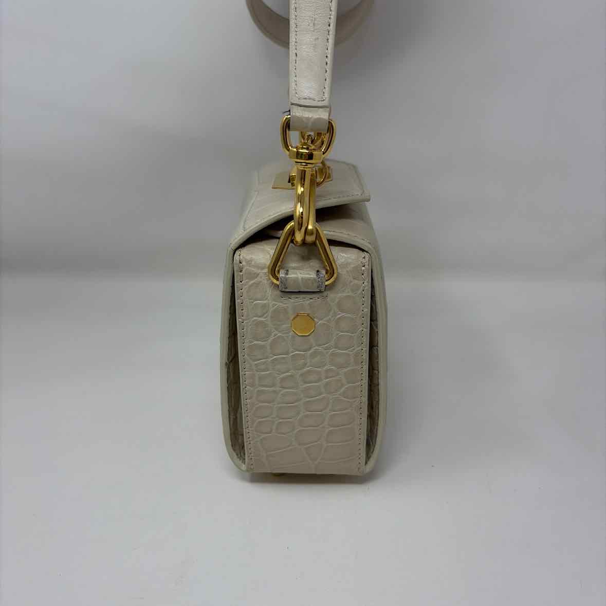 Pre-Owned Alexander McQueen Cream Leather Designer Handbag