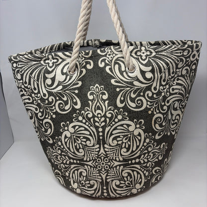 Pre-Owned Boutique Green Print Woven Handbag