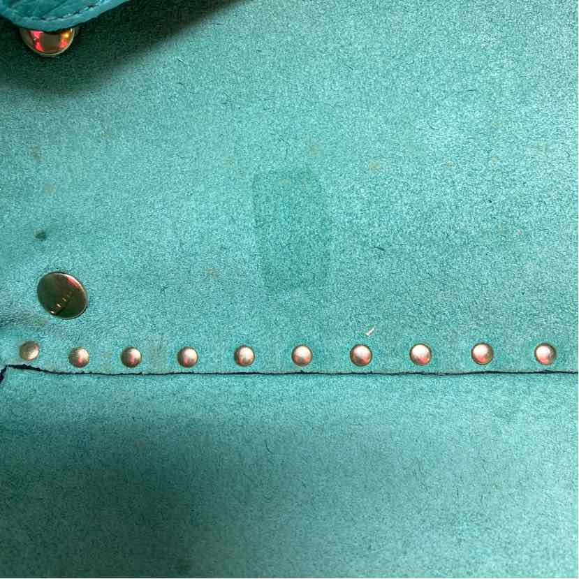 Pre-Owned Valentino Turqouise Leather Designer Handbag