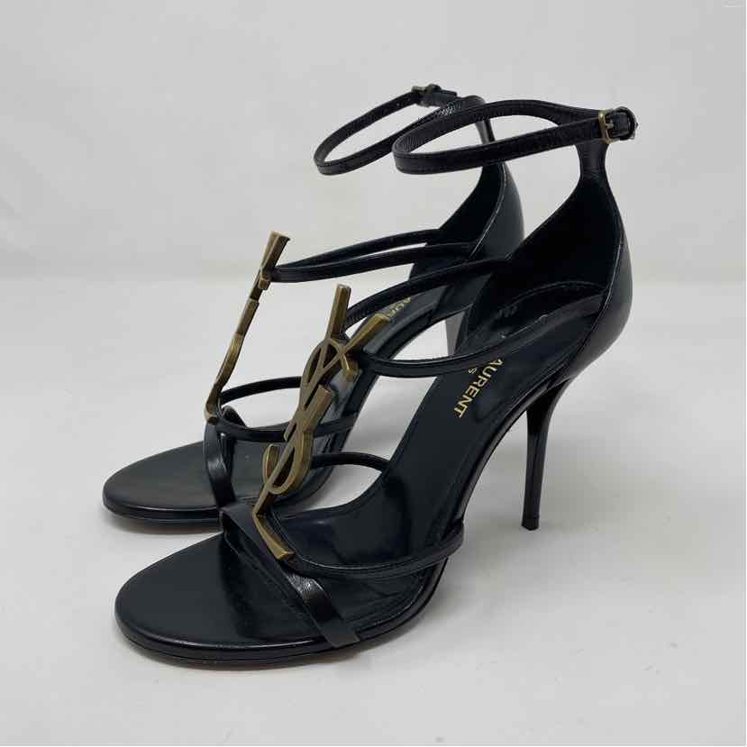 Pre-Owned Saint Laurent Black Leather Shoe Size 6 Designer Shoes