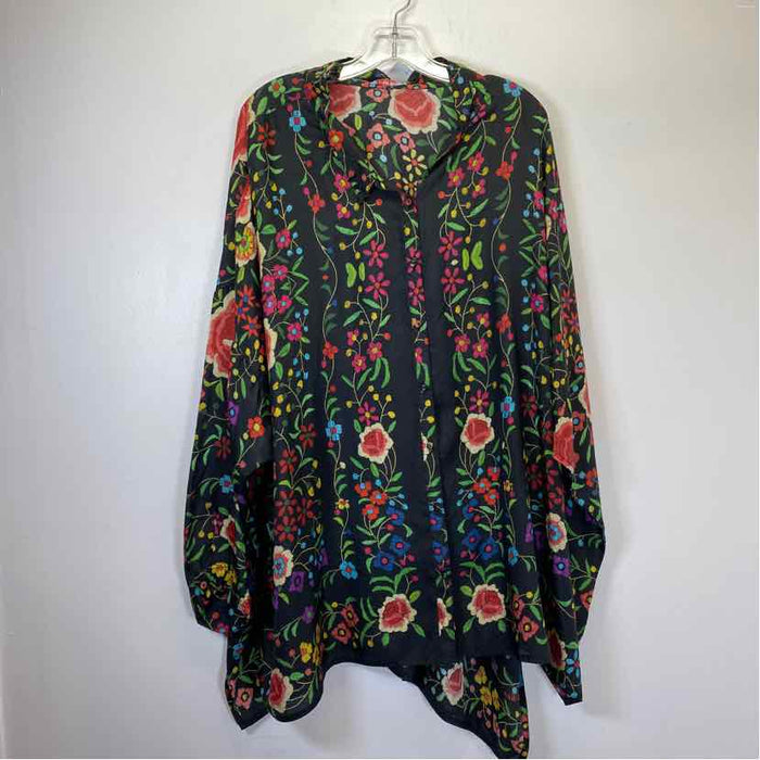 Pre-Owned Size 3X Johnny Was Black Floral Top