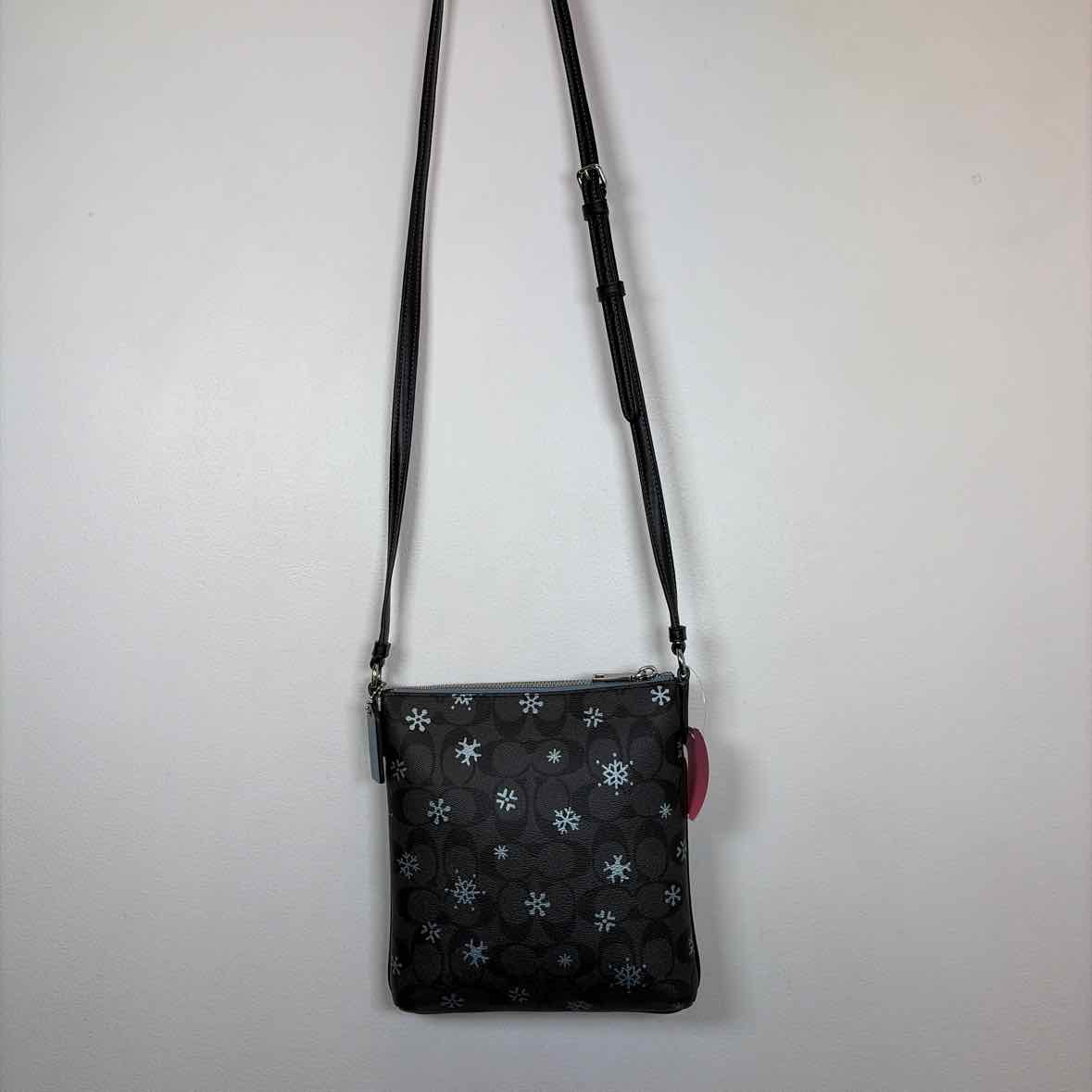 Pre-Owned Coach Black Print Coated Canvas Handbag