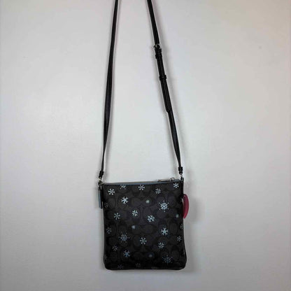 Pre-Owned Coach Black Print Coated Canvas Handbag
