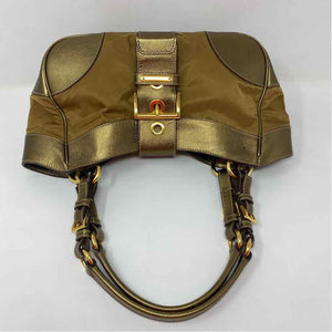 Pre-Owned Prada Gold Fabric Designer Handbag