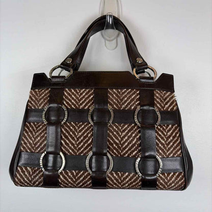 Pre-Owned Versace Brown Leather Designer Handbag