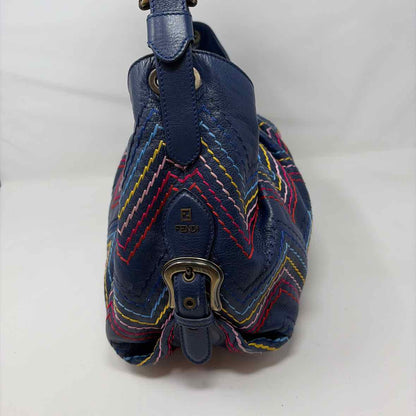 Pre-Owned Fendi Navy Leather Designer Handbag