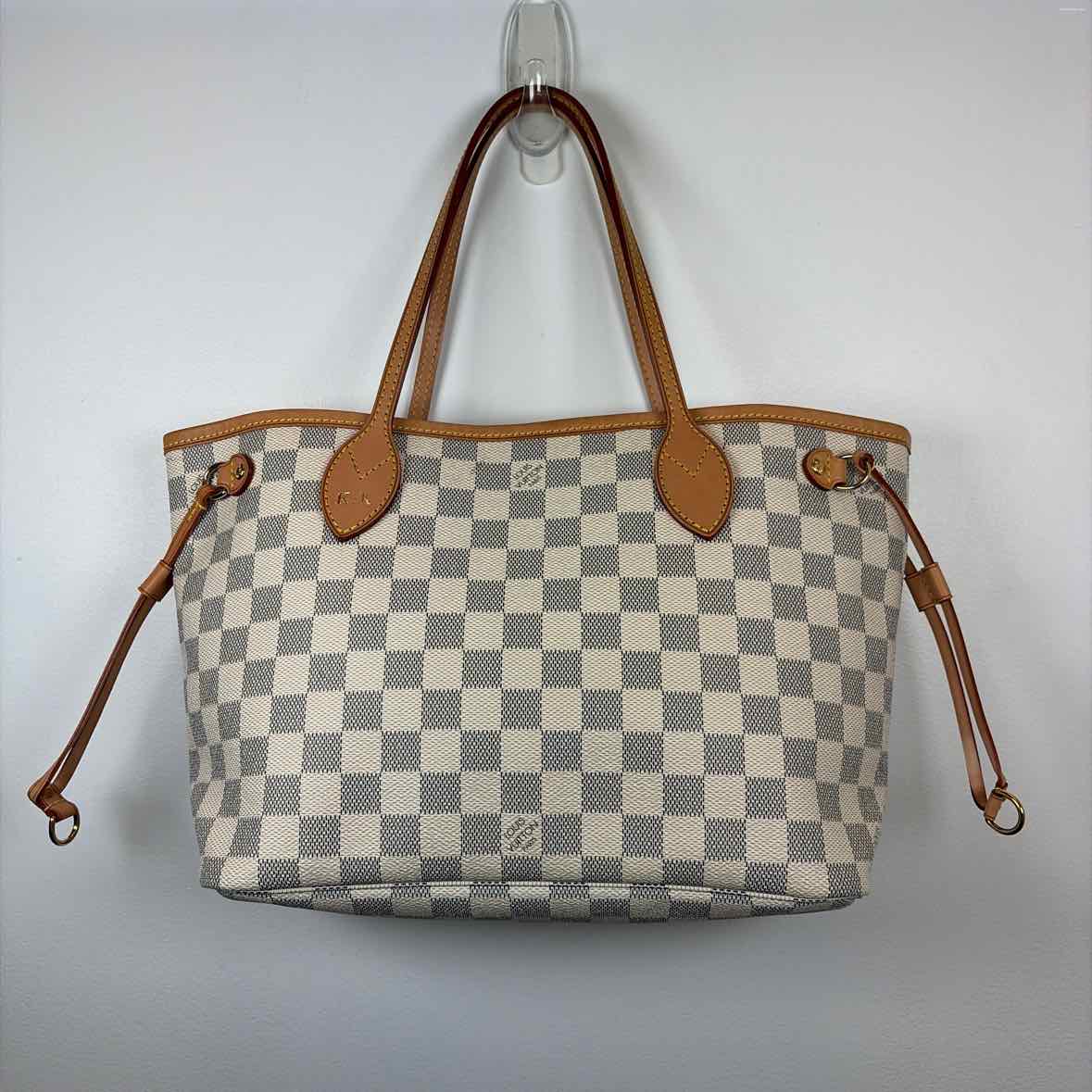 Pre-Owned Louis Vuitton Damier Azur Calf Hair Designer Handbag
