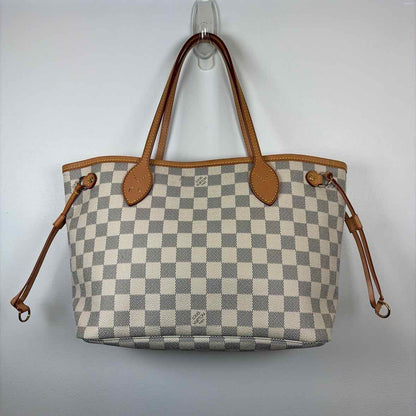 Pre-Owned Louis Vuitton Damier Azur Calf Hair Designer Handbag