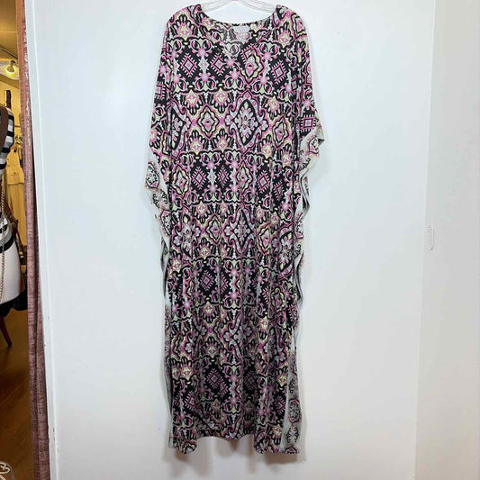 Pre-Owned Size XL Joan Rivers Black Multi Casual Dress