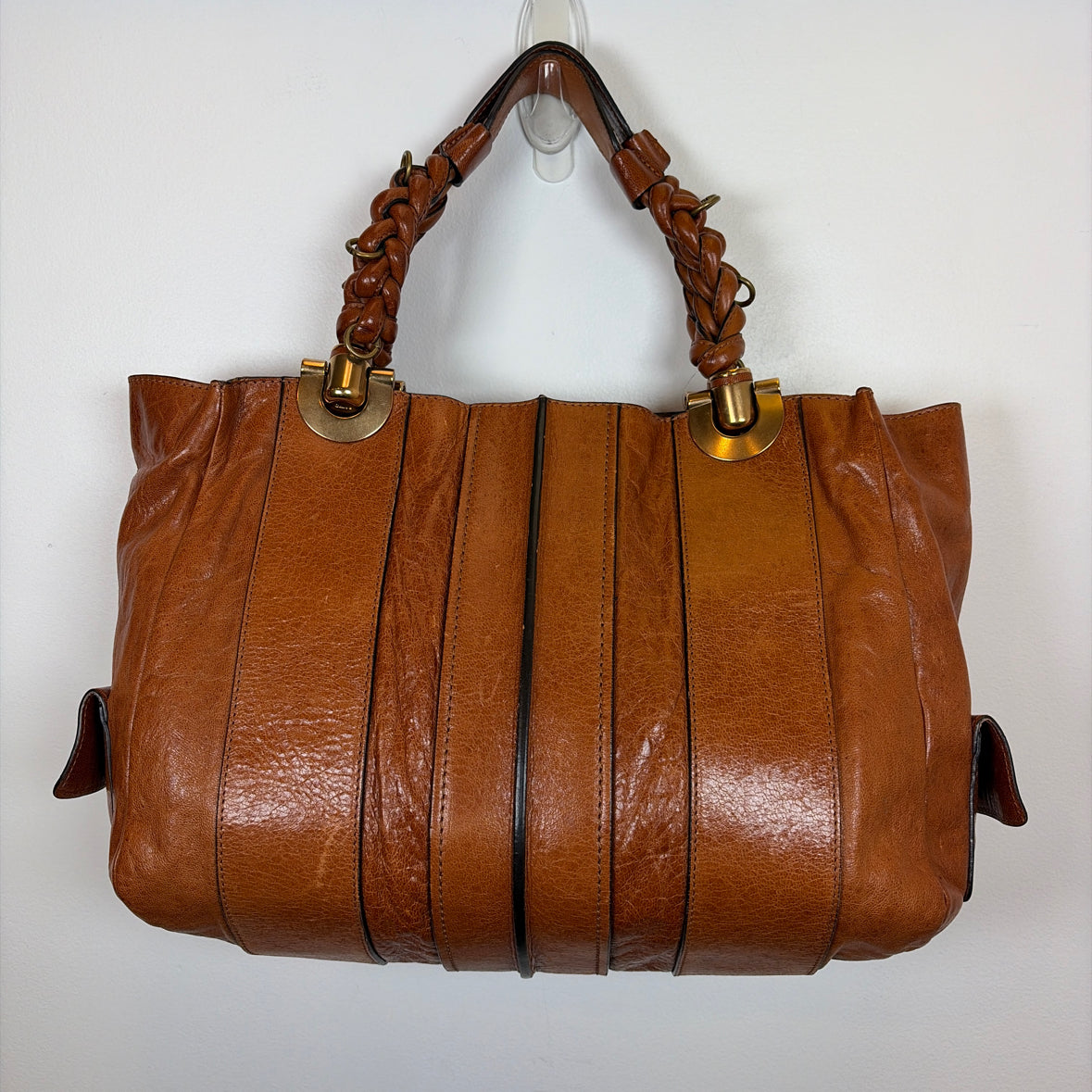 Pre-Owned Chloe Cognac Leather Designer Handbag