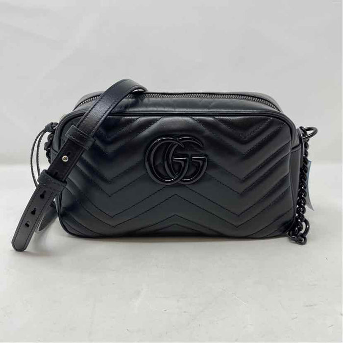 Pre-Owned Gucci Black Leather Designer Handbag