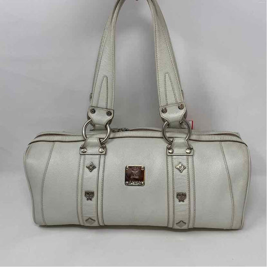 Pre-Owned MCM White Leather Designer Handbag