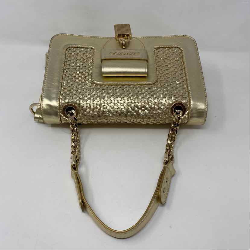 Pre-Owned Jimmy Choo Gold Leather Designer Handbag
