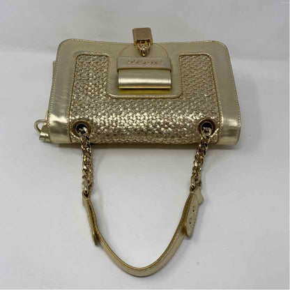 Pre-Owned Jimmy Choo Gold Leather Designer Handbag