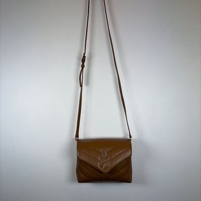 Pre-Owned Saint Laurent Cognac Leather Designer Handbag